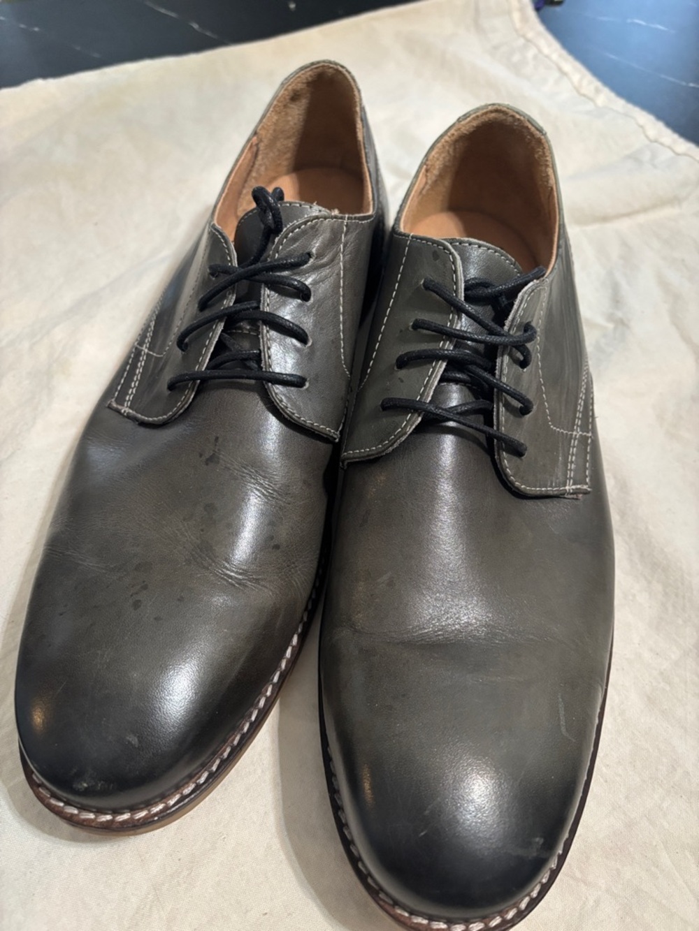 Nunn Bush Men's Leather Derby Shoes in Dark Gray